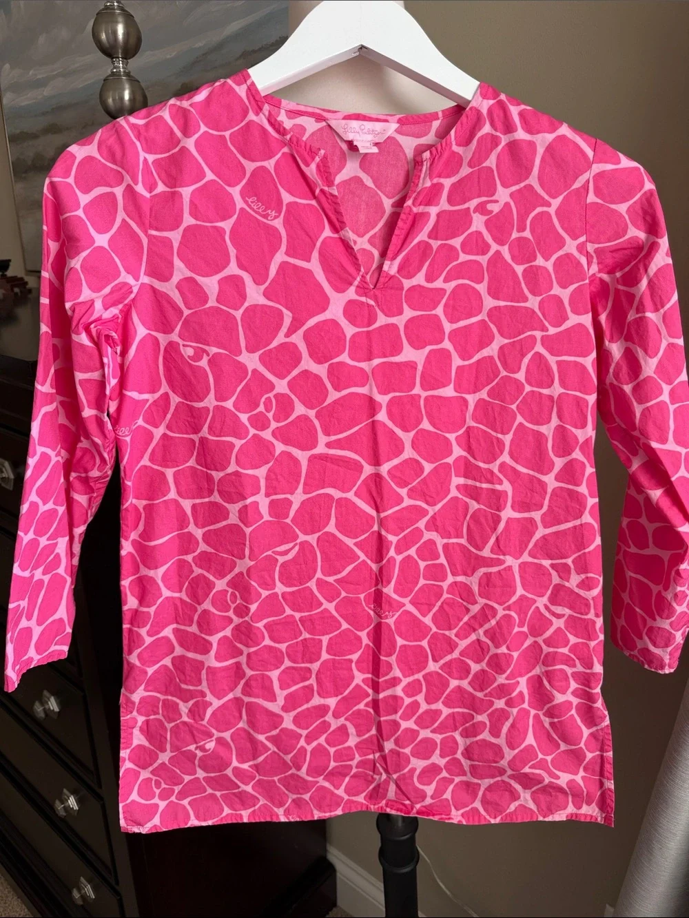 Lilly Pulitzer Bright Pink Animal-Print girls swim cover size large